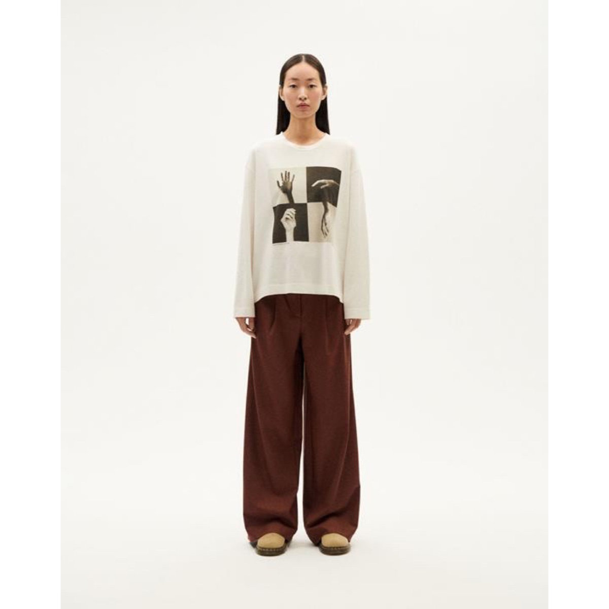 Hands Emily T-Shirt Langarm, Hosen, Erwachsener, Person, Frau